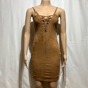 Nanette Lepore Tan Bodycon Dress Strap Mini